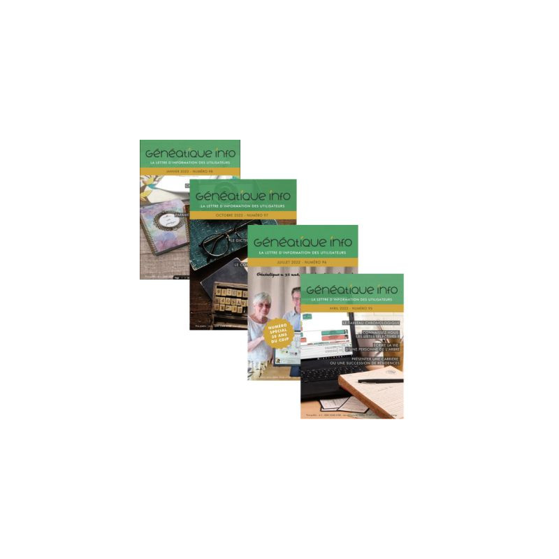 Lot de 4 Généatique Info par courrier Lot de 4 Généatique Info par courrier