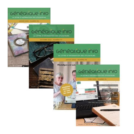 Lot de 4 Généatique Info par courrier
