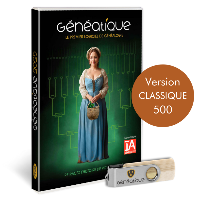 Mise à Jour Généatique 2025 Classique - En Coffret avec Clé USB Mise à Jour Généatique 2025 Classique - En Coffret avec Clé USB