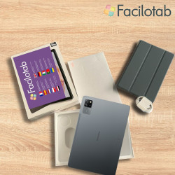 Facilotab Nomad, WiFi + 4G, 128Go, Android 15, Tablette simplifiée pour Seniors