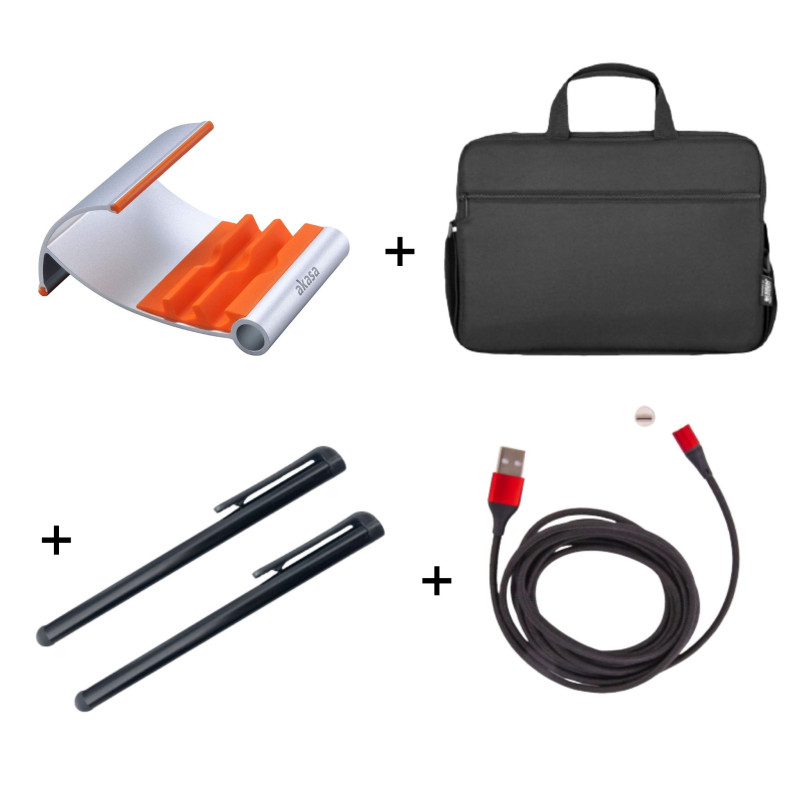 Pack Supporto in Alluminio + Borsa + Stilo + Cavo Magnetico Pack Supporto in Alluminio + Borsa + Stilo + Cavo Magnetico