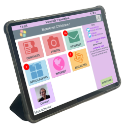 Facilotab XXL Classic - WiFi 256GB - Android 15 - Schermo extra large - Tablet semplificato per anziani