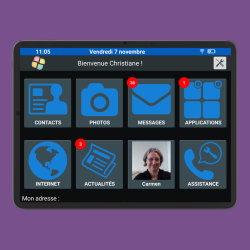 Facilotab XXL Classic- WiFi 256Go - Android 15 - Très grand écran - Tablette simplifiée pour Seniors