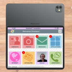 Facilotab XXL Classic - WiFi 256 GB - Android 15 - Schermo extra large - Tablet semplificato per anziani