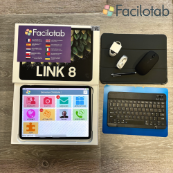 Facilotab XXL Classic - WiFi 256GB - Android 15 - Schermo extra large - Tablet semplificato per anziani