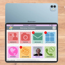 Facilotab XXL Classic - WiFi 256GB - Android 15 - Schermo extra large - Tablet semplificato per anziani