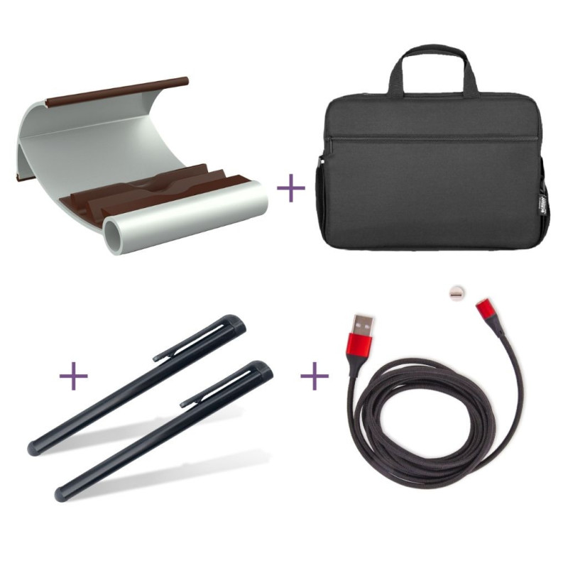 Pack Support Alu + Sacoche + Stylets + Cable magnétique