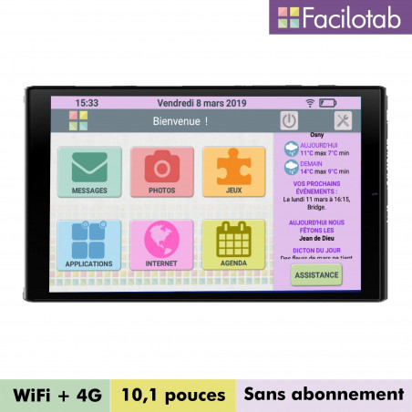 Facilotab L Rubis 2021 - WiFi/4G - 64 Go - Android 11 - Reconditionnée - Comme Neuve