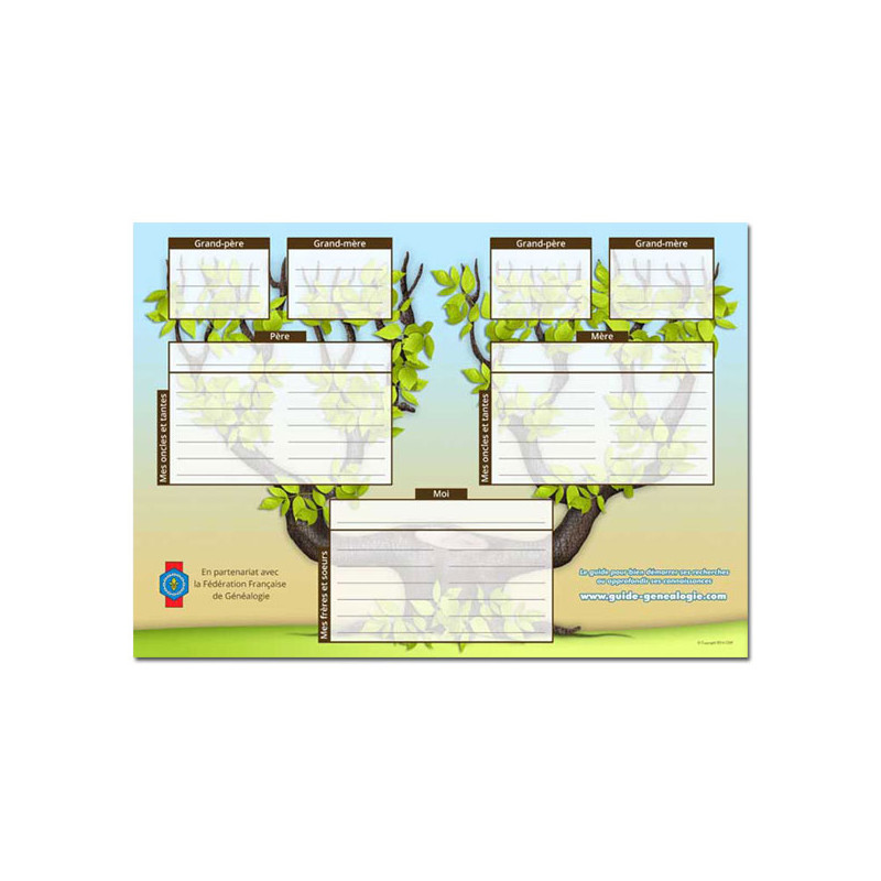 Arbre généalogique gratuit - 3 générations à imprimer Arbre généalogique gratuit - 3 générations à imprimer