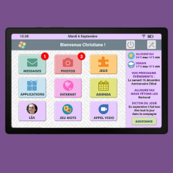 Tablet semplificato Facilotab L Galaxy - 10,5 p - WiFi/4G - 32 GB - Android 11 - Marchio SAMSUNG - Interfaccia Senior