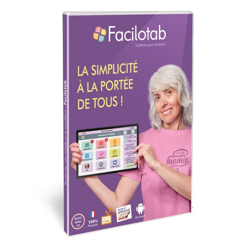 Système Facilotab : Transformez votre tablette en tablette simplifiée - interface seniors Système Facilotab : Transformez votre tablette en tablette simplifiée - interface seniors