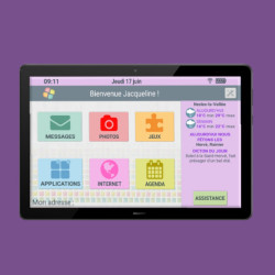Facilotab L Rubis - WiFi/4G - 64 Go - Android 11 - Etui - Tablette simplifiée pour Seniors - Occasion - Très bon état