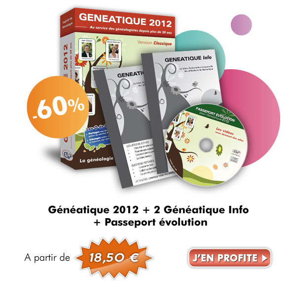 Jusqu'à -60% sur Généatique 2012