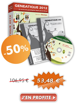 50% sur Généatique 2012 1500