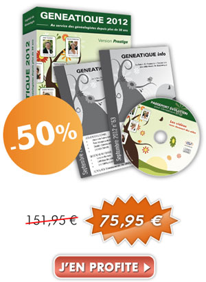 50% sur Généatique 2012 Prestige