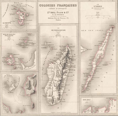 Carte des colonies françaises