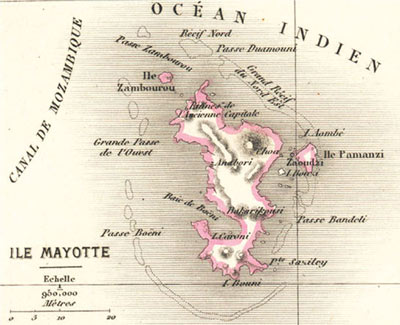 Carte de l'Ile de Mayotte