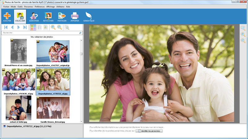 Nouvelle interface de Photos de famille